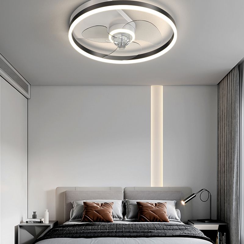 Metal Fan Ceiling Lights Modern Style Multi Lights Flush Mount Lamp for Bedroom