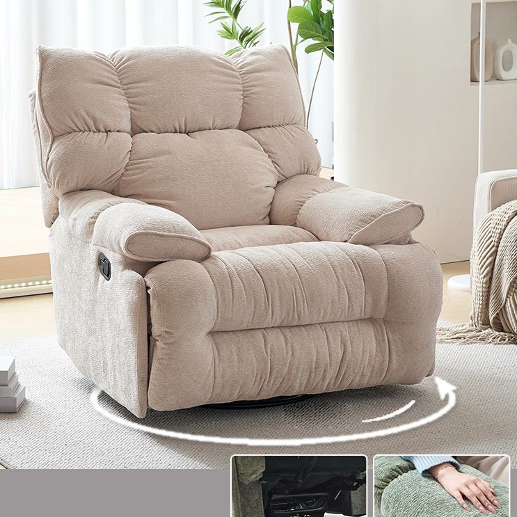 Swivel Rocker Standard Recliner Solid Color Manual-Handle Recliner Chair