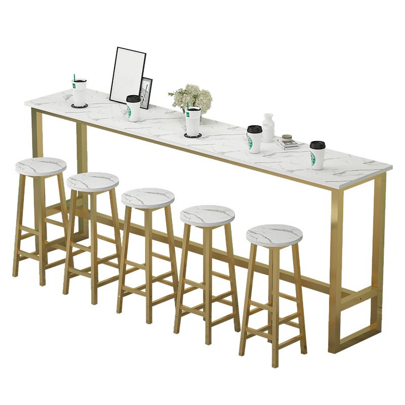 Rectangle Bar Dining Table Modern Bar Dining Table with Trestle Base