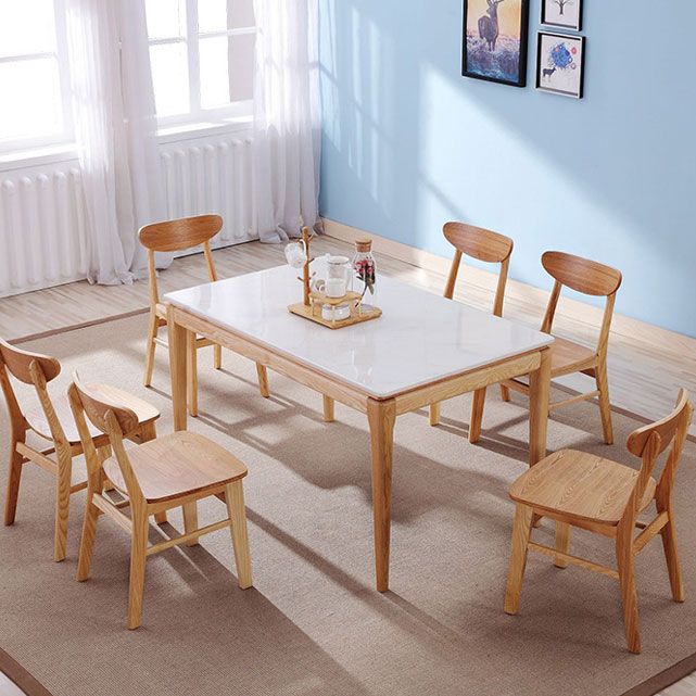 Contemporary Style Chairs Armless Chairs for Kitchen with Wood Legs