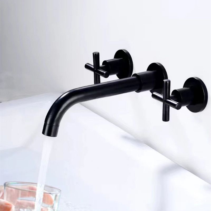 Modern 1 or 2-Handle Bathroom Sink Faucet Circular Wall Mounted Bathroom Faucet.