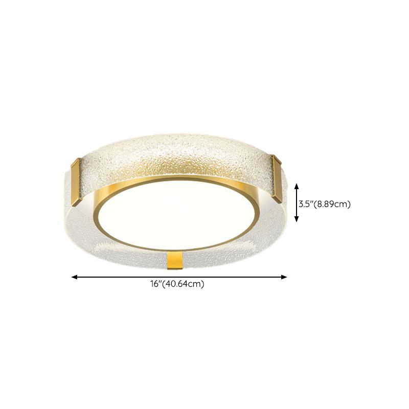 Modern Single Golden Flush Mount Lighting Round LED Ceiling Light for Bedroom