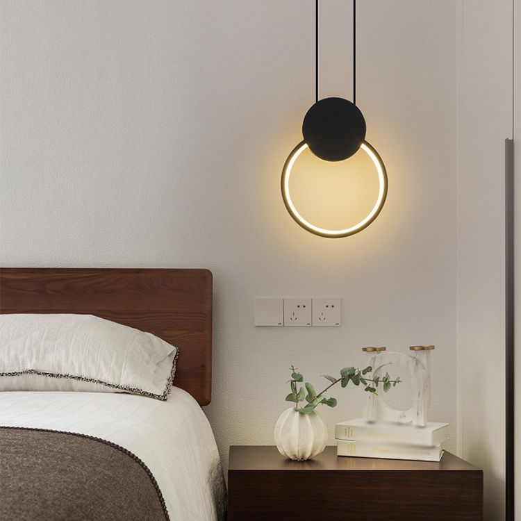 Géométrie Forme Pendant Light Métal contemporain 1 Éclairage pendentif clair en noir