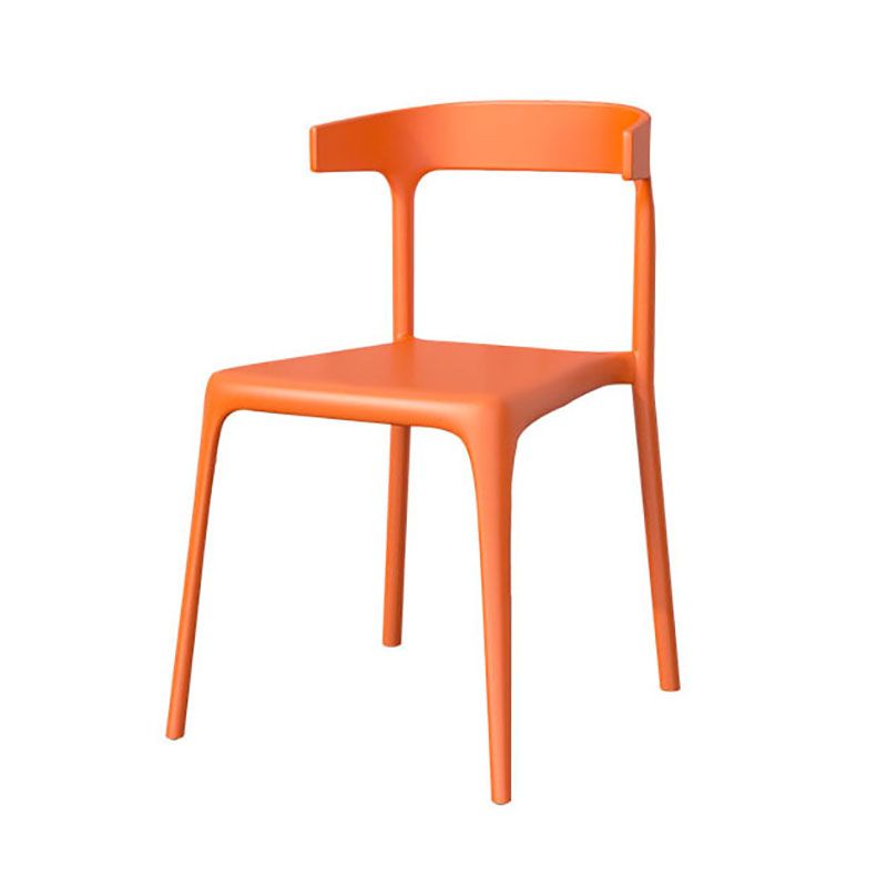 Contemporary Stackable Chairs Dining Kitchen Armless Chair with Plastic Legs