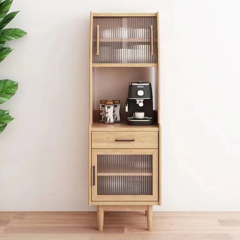 Modern Dining Hutch Pine Display Cabinet with Doors for Dining Room