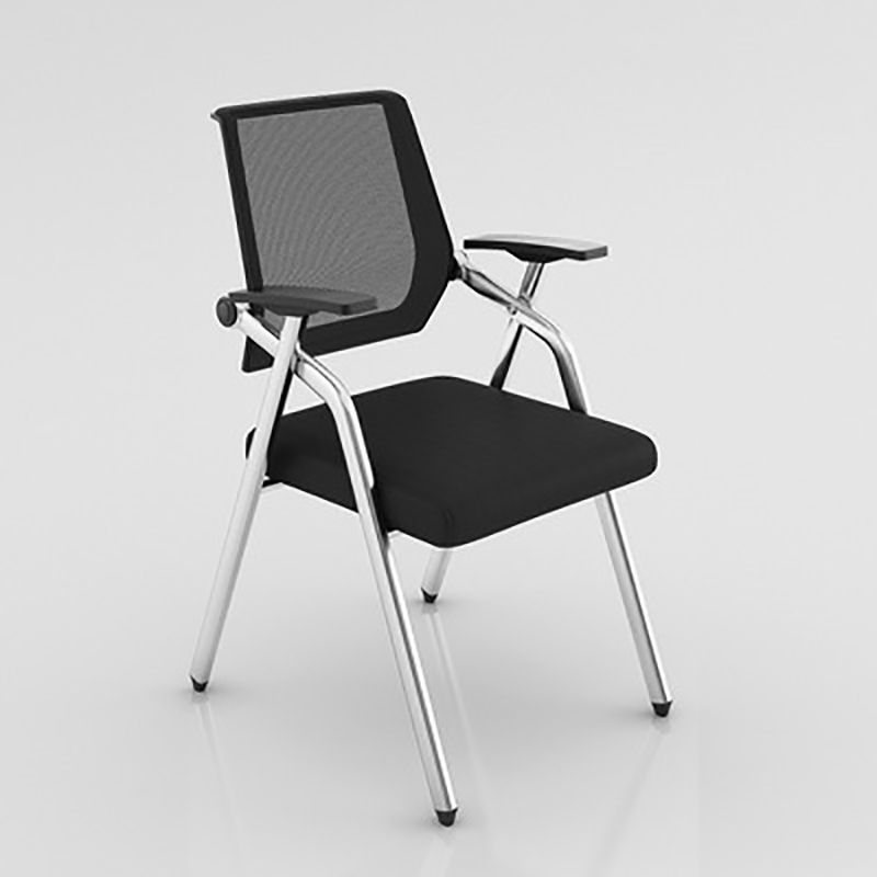 Modern Steel Frame Conference Chair Mesh Mid Back Fixed Arms Chair