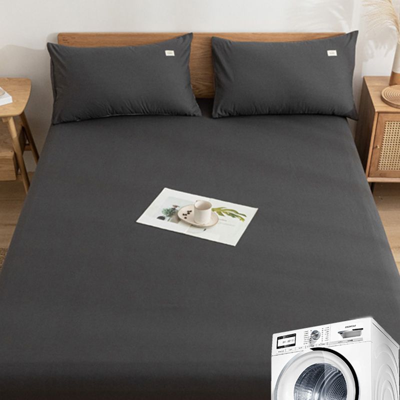 Solid Color Breathable Bed Sheet Twill Polyester Fade Resistant Sheet