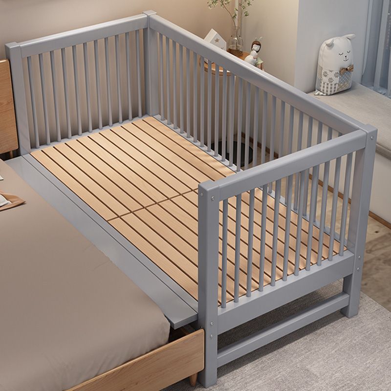 Contemporary Solid Wood Kids Bed with Guardrails No Theme Bed