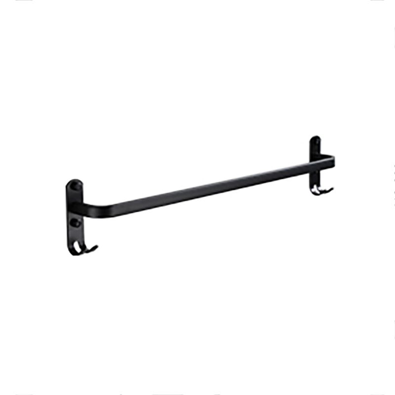 Contemporary Bathroom Accessory Set Black Finish Robe Hooks/Towel Ring Bar