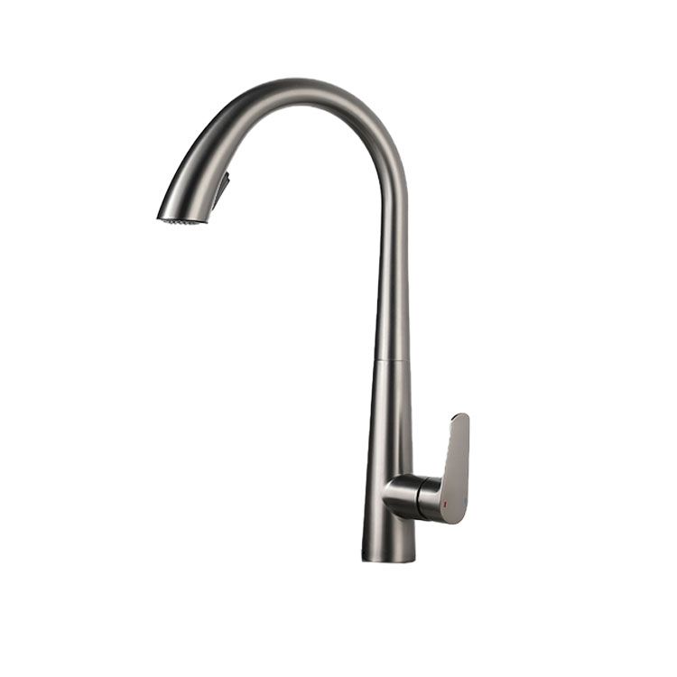 Contemporary Faucet Stainless Steel Single Handle High Arc Faucet for Kitchen