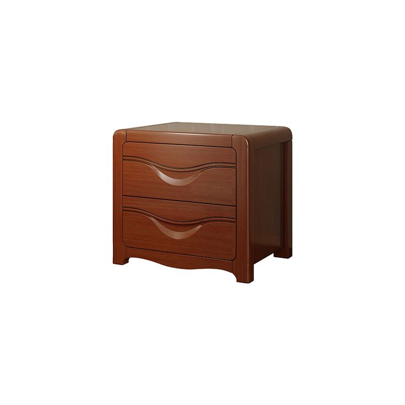 Modern Solid Wood Night Table 2-Drawer 20 Inch H Legs Included Nightstand