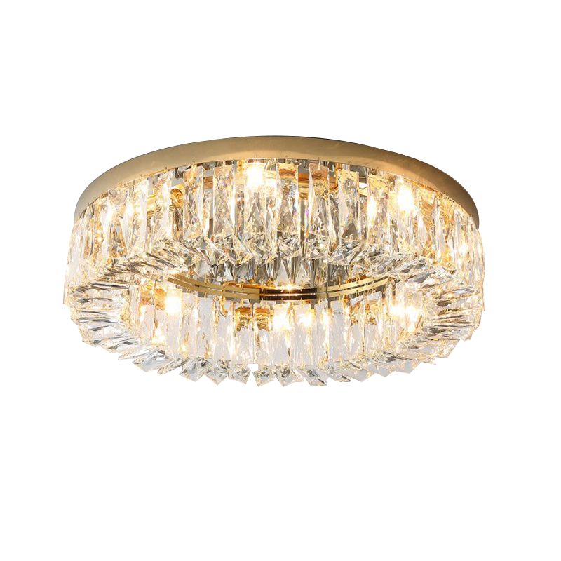 Crystal Round Flush Mount Lights Contemporary Style Multi Lights Flush Ceiling Lights