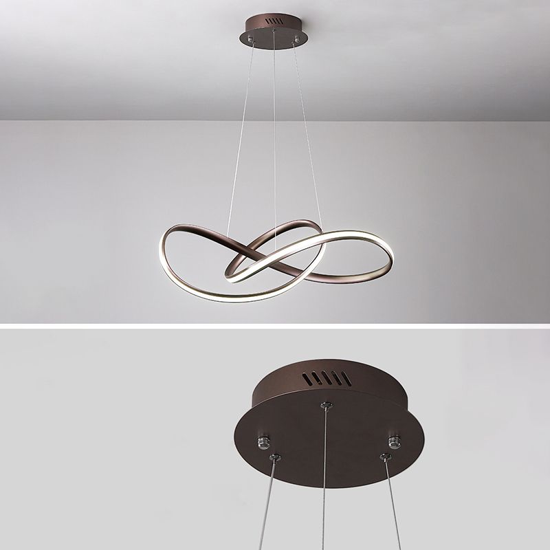 Twist postmoderne Twist Suspended Lighting Metal Metal suspendu Plafond Plafond pour restaurant