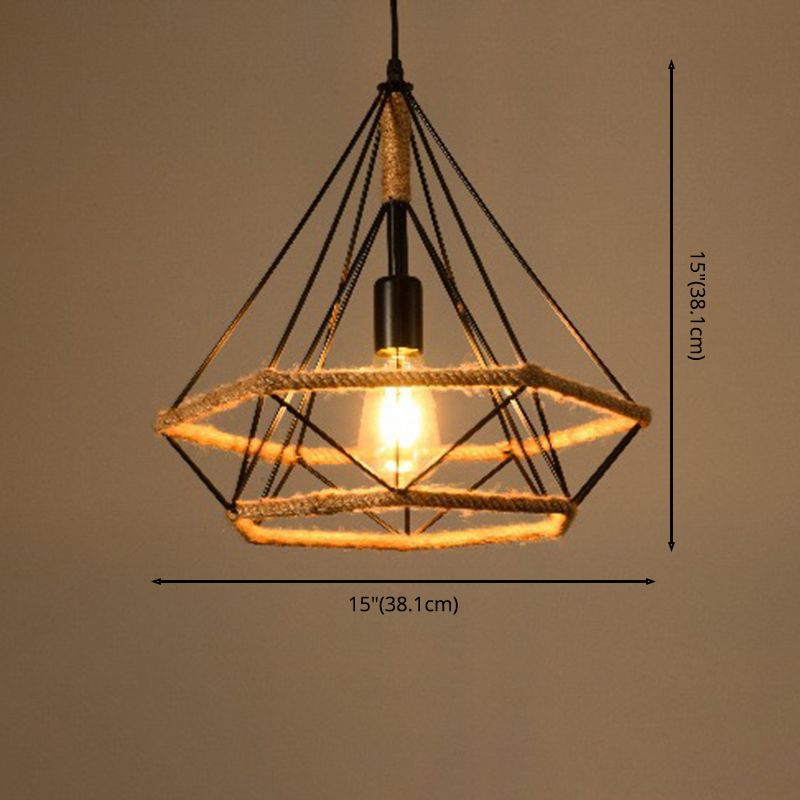 Industrial Rope Cord Commercial Pendant Lighting Metal Pendant Lighting Fixtures for Living Room