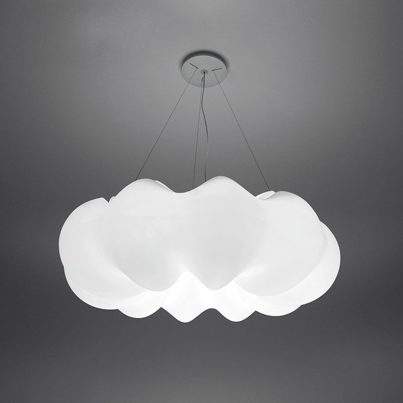 1 Light Cloud Ceiling Hang Fixtures Kids Plastic Suspension Pendant Light for Living Room