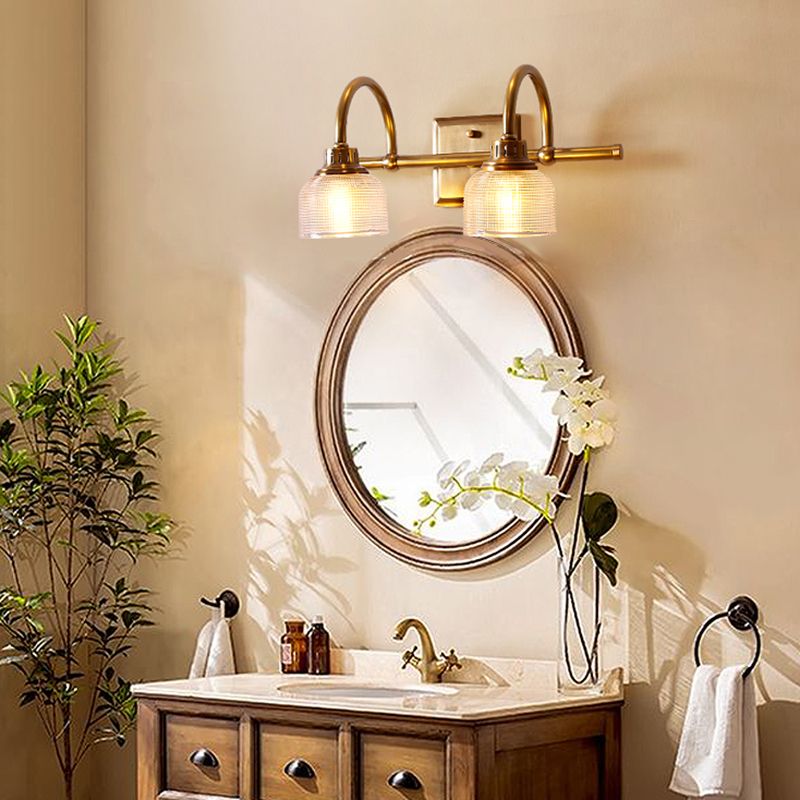 Traditional Simplicity Bowl Vanity Sconce Lights Glass Wall Mount Light Fixture for Bathroom