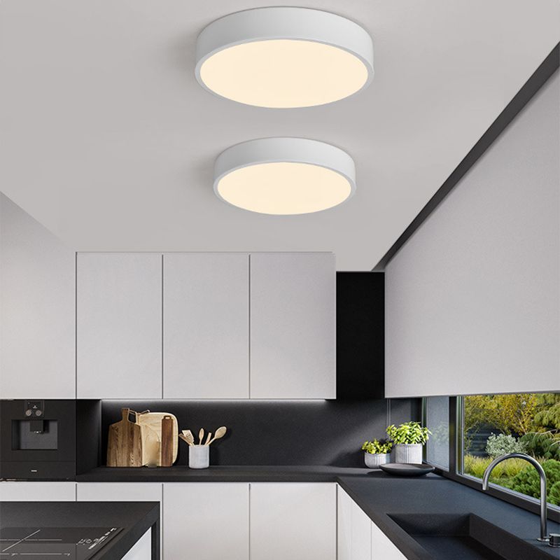 Nordic Style LED Flush Mount Ceiling Fixture Circular Ceiling Mounted Light with Acrylic Shade