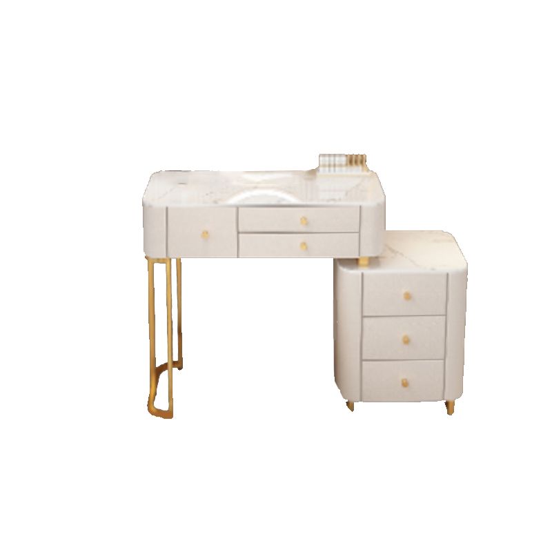 Glam Stone Bedroom Vanity Desk 6 Drawer Vanity Dressing Table