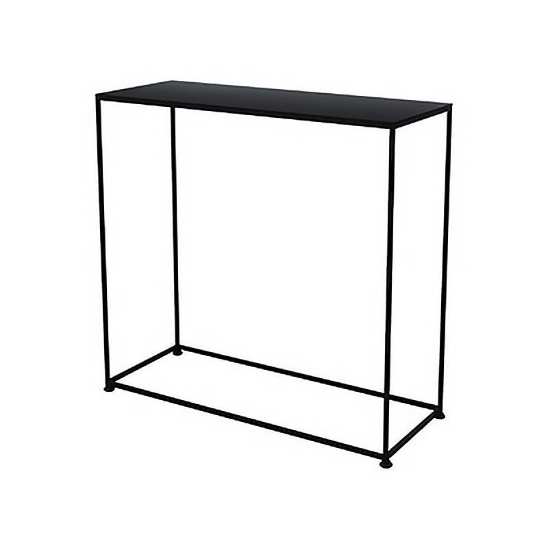 Contemporary Iron Rectangle Storage End Table with Shelf Frame Console Table