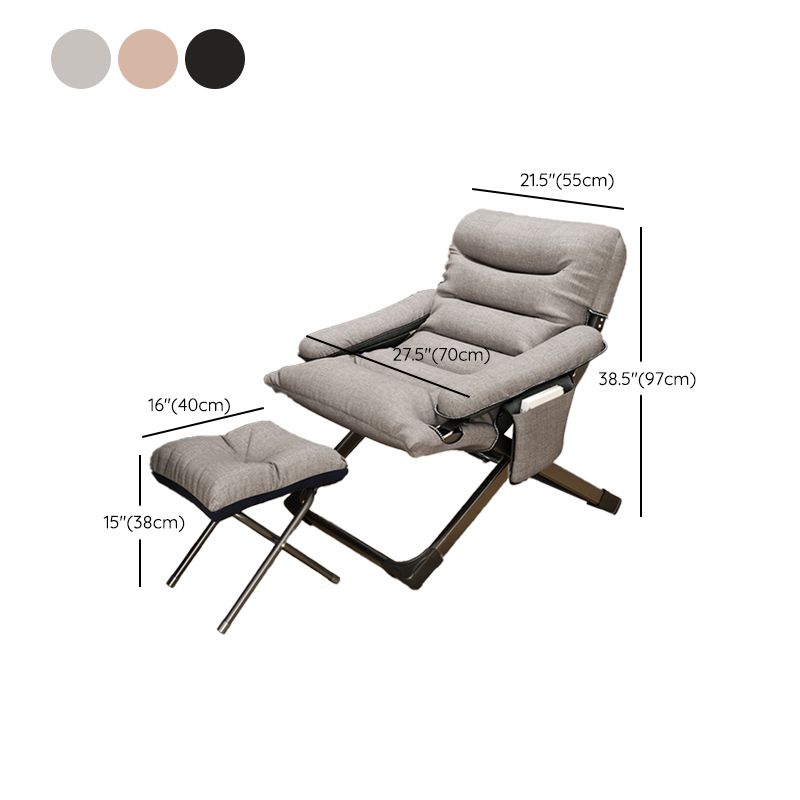 Contemporary Indoor Ergonimic Recliner with Metal Base and Storage Bag