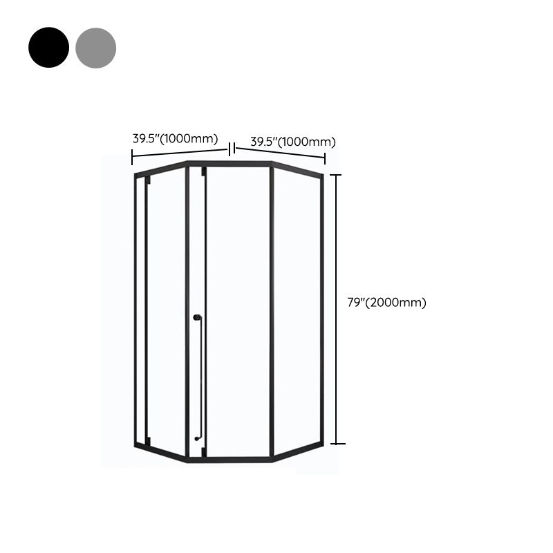 Framed Single Sliding Corner Shower Enclosure with Single Door Handles