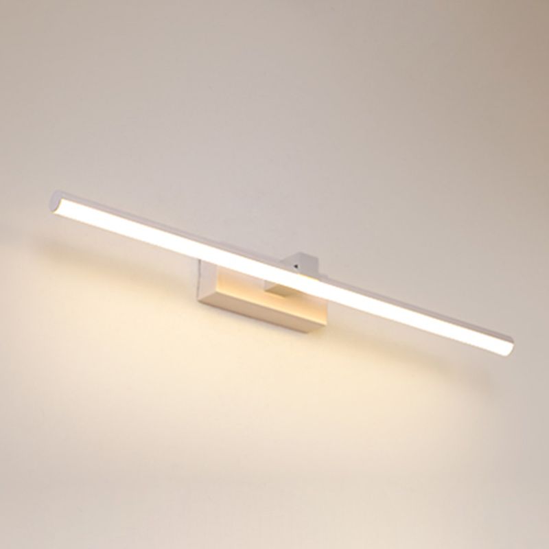 Elongated Bathroom Wall Mounted Light Fixture Metal LED Simple Wall Mounted Lighting in White