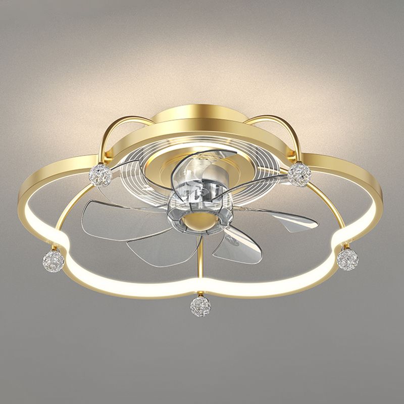 Geometry Ceiling Fan Lights Kids Style Metal LED Flush Lights for Bedroom