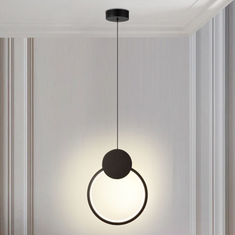 Geometric Aluminium LED Pendant Light in Modern Simplicity Wrought Iron Hanging Light with Silicone Shade