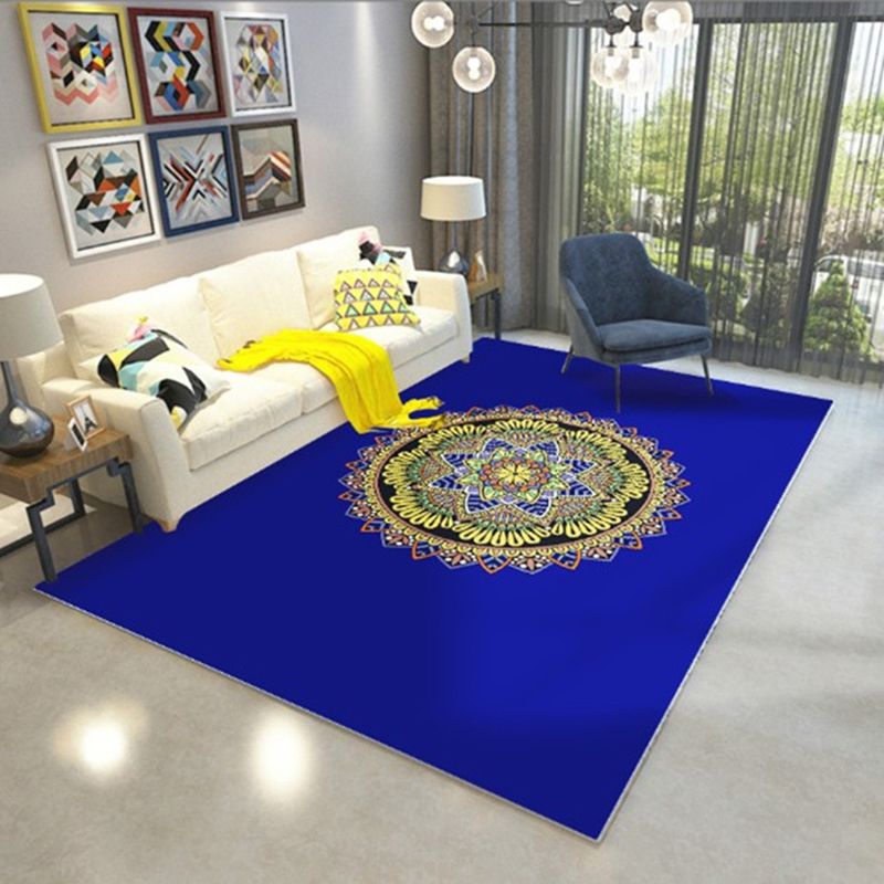 Tapis de salon vintage Polyester Area Tapis Anti-Slip Tapis de soins faciles pour le salon