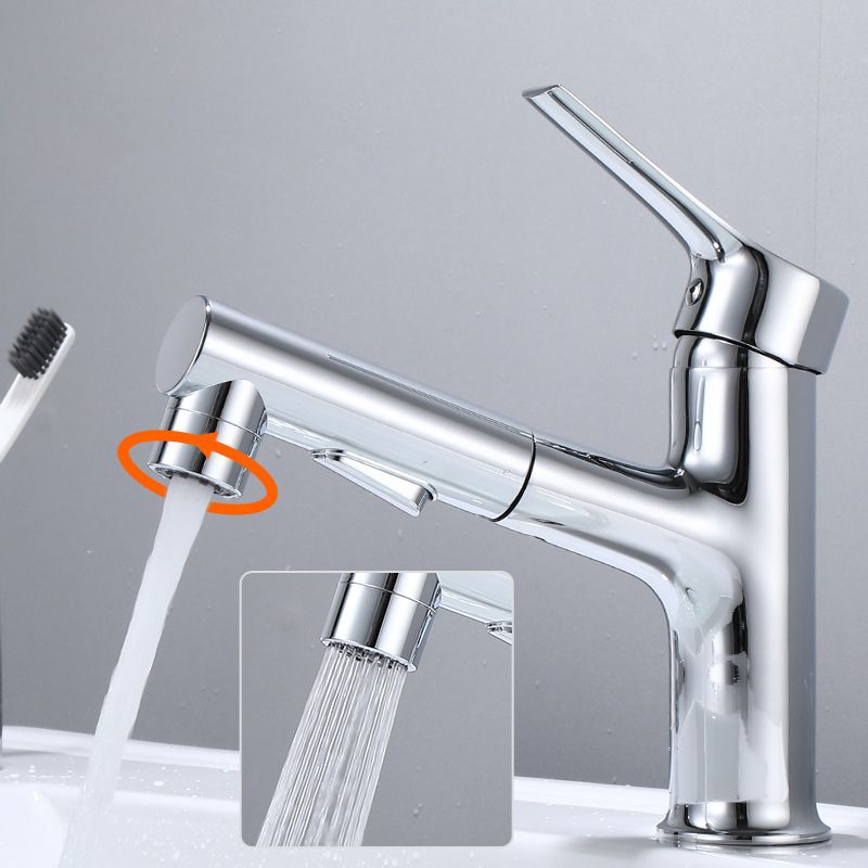 Modern Sink Faucet Solid Color Metal Vessel Sink Bathroom Faucet