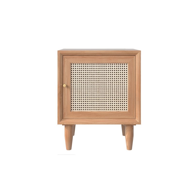 Rattan Bed Nightstand Modern Minimalist Bedside Table with Legs