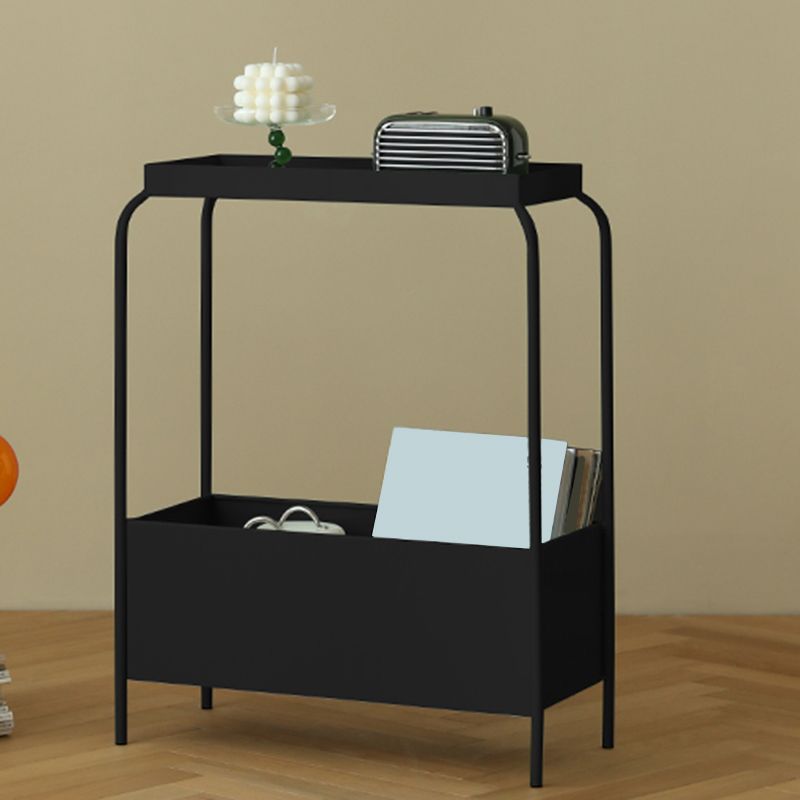 Modern Open Storage Nightstand Metal Shelf Included 26 Inch H Night Table with Legs