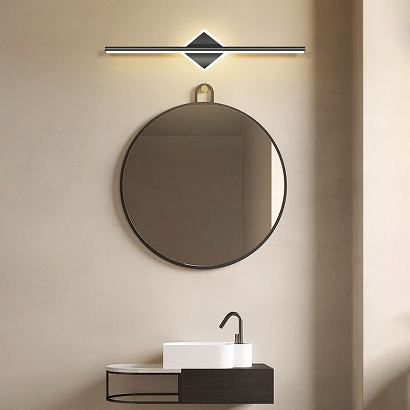 Striscia nera Mirror Minimalist Light Nordic Style 1 Light Vanity Light per camera da letto