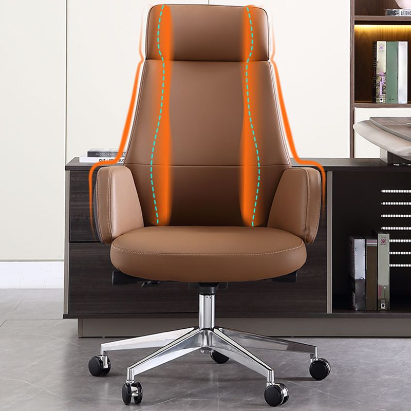 Modern Chair Leather Adjustable Seat Height Office Chair with Wheels