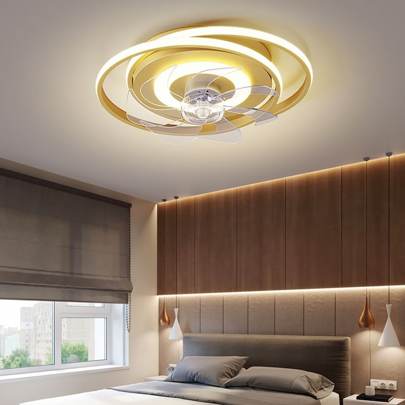 Modern Style Ceiling Fan Light LED Ceiling Mount Lamp with Acrylic Shade