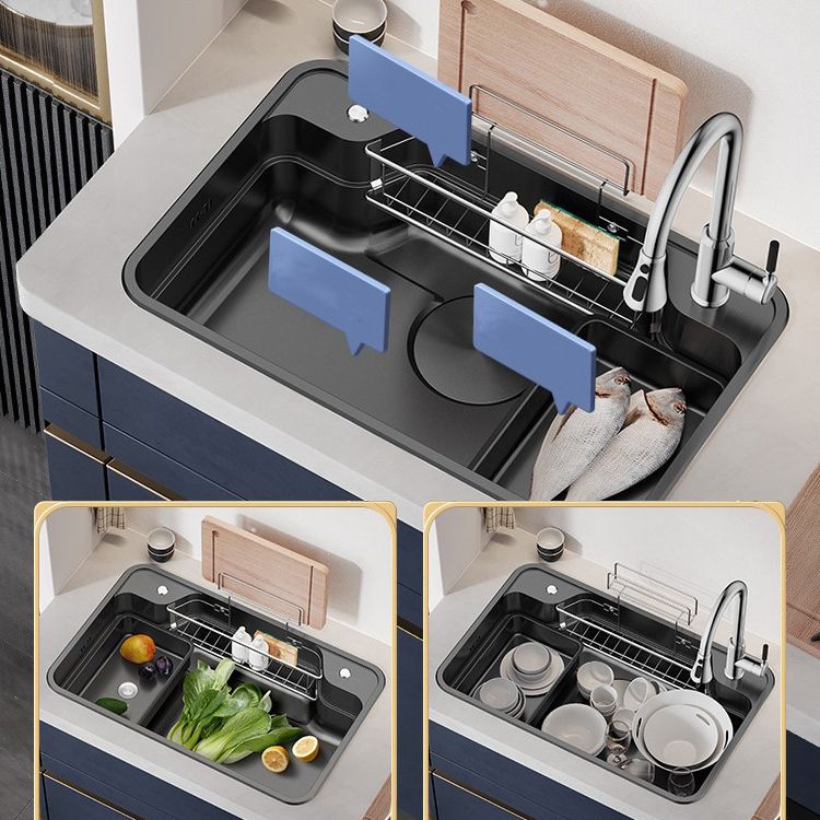 Stainless Steel Kitchen Sink Modern Style Kitchen Sink with Drain Strainer Kit