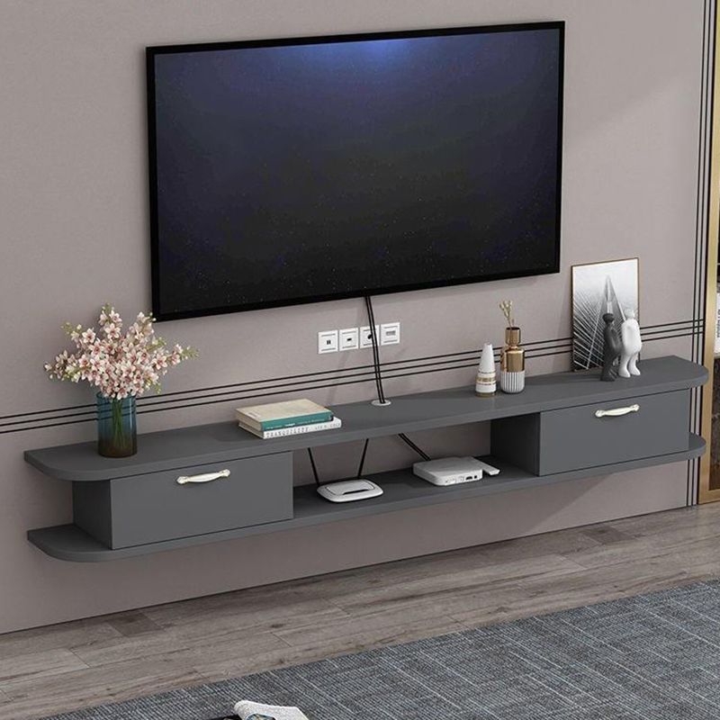 Contemporary Style TV Stand Faux Wood Wall-mounted TV Cabinet with 2 Doors