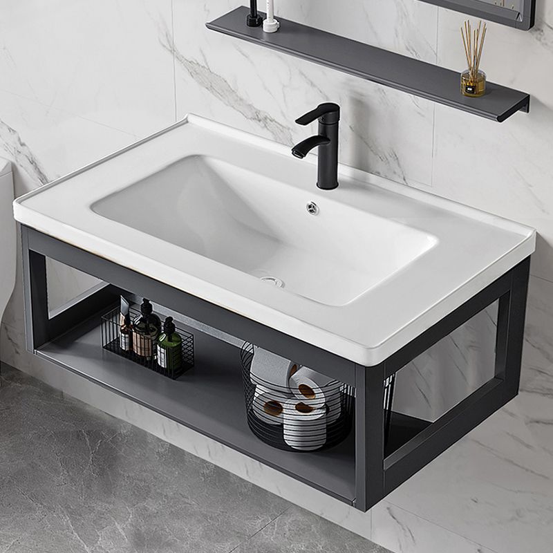 Bathroom Sink Vanity Rectangular Sink Storage Shelf Sink Vanity