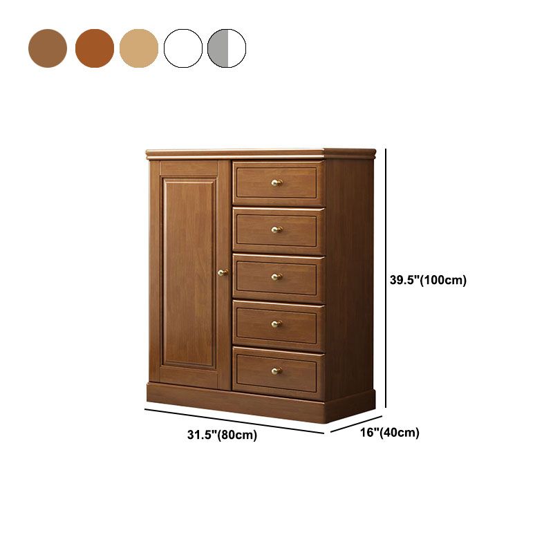 Traditional Vertical Combo Dresser Wooden Storage Chest with 4 / 5 Drawers for Bedroom