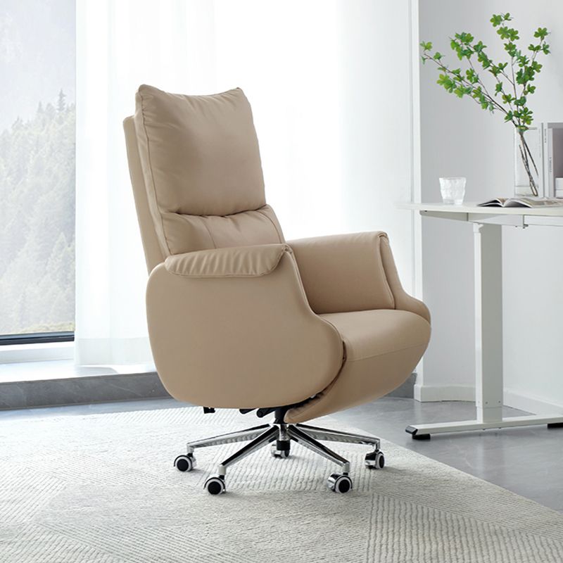 Modern Slide Office Chair Armless Leather Ergonomic Desk Chair with Wheels