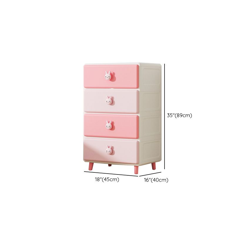 Vertical Kids Nightstand Scandinavian Plastic Nursery Dresser for Bedroom