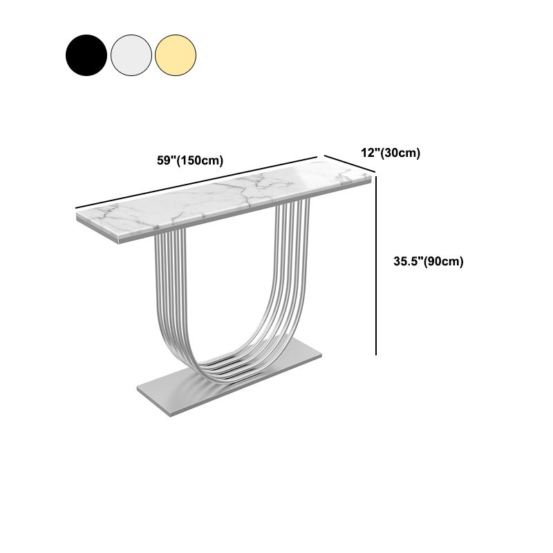 Glam Stain Resistant Scratch Resistant Rectangle Marble Console