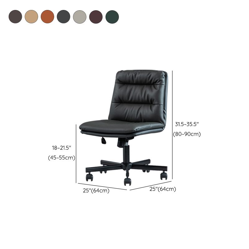 Armless Office Chair Conference Chair with Wheels for Living Room Home