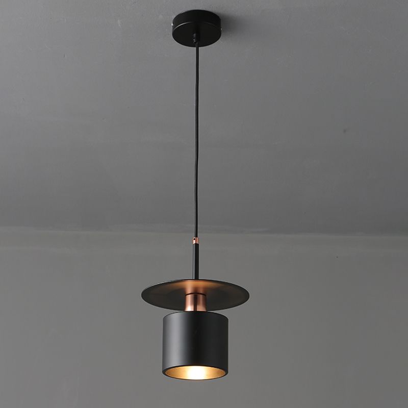 Nordique Cylinder Shade Hanging Light, Metal 1-Light Hanging Lighttures For Indoor