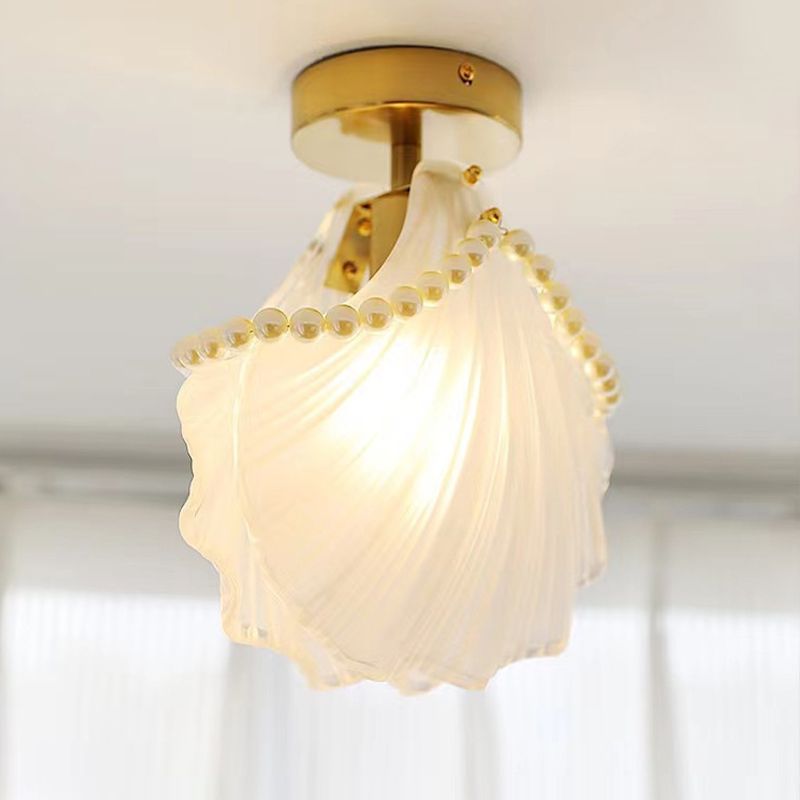 Modern Style Glass Shade Ceiling Light Household Flush Mount for Dining Room