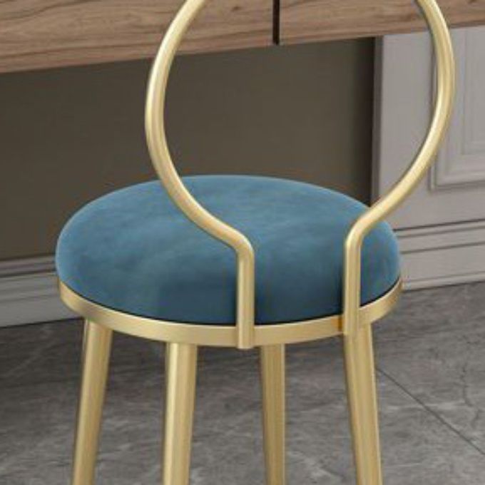 Metal Glam Style Side Chair Open Back Dining Side Chair with Gold Legs