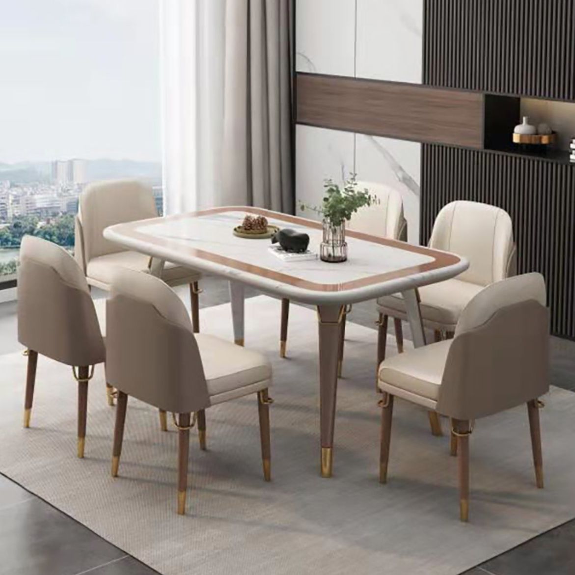 Contemporary 1/2/5/7 Pieces Dining Set Metal Dining Room Set