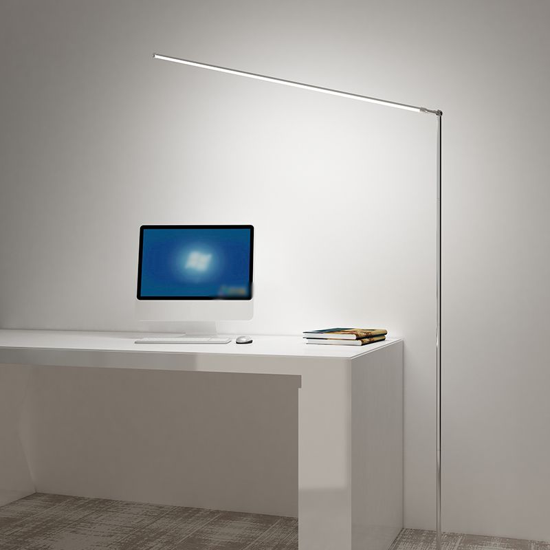 Modern Linear Floor Lamp Metal 59" High White Floor Light for Living Room