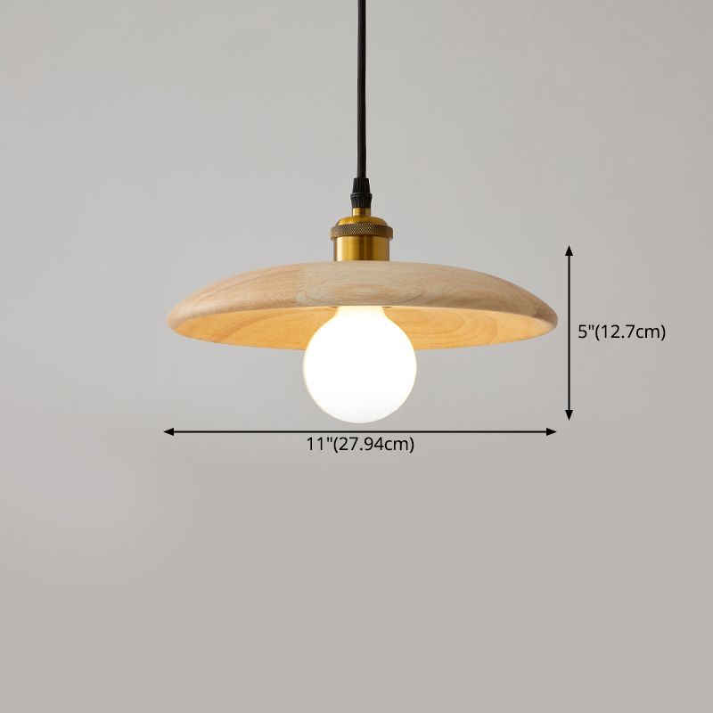 Nordic-Style Tapered Hanging Pendant Light Wood Dinning Room Pendant Light Fixture