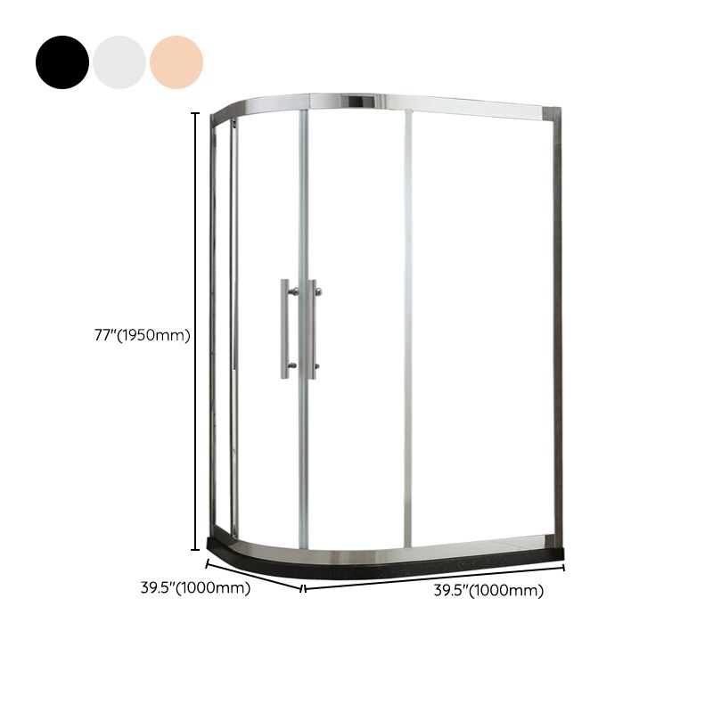 Tempered Glass  Shower Kit Double Sliding Round Shower Kit with Shower Door